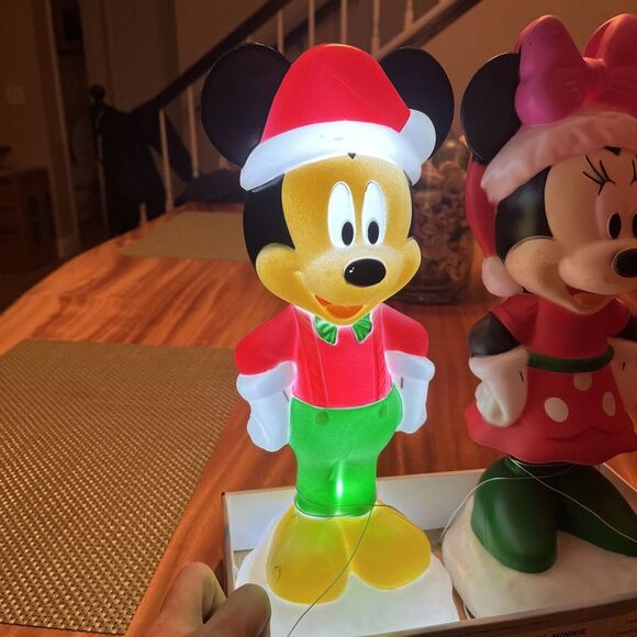NEW Disney Minnie & Mickey Mouse Blow Mold Christmas Lighted Yard Decor 15" 2024 - Picture 2 of 7